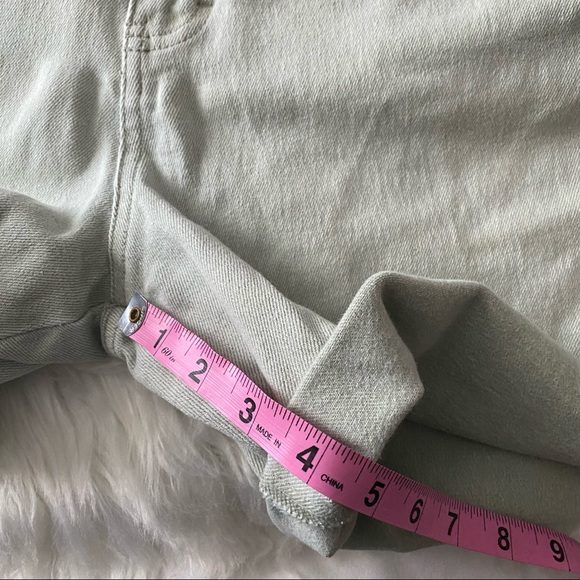 Pale Mint • High Waist Rolled Cut Off Jean Shorts - Picture 9 of 11